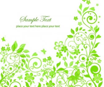 Green Floral Design Vector Illustration