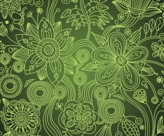 Green Floral Vector Swirl