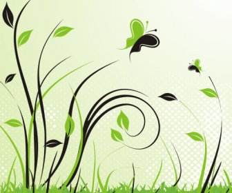 Green Landscape Vector Graphic