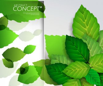 Green Leaves Concept Background Elements Vector