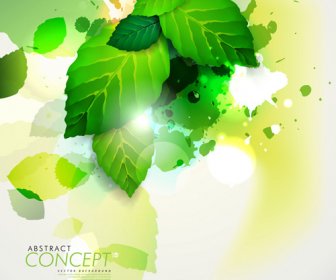 Grüne Blätter Konzept Hintergrund Elemente Vektor