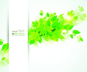 Green Leaves With Grunge Background Graphics Vector