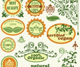 Vector De Diseño De Etiquetas Natural Verde