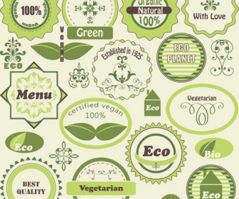 Vector De Diseño De Etiquetas Natural Verde