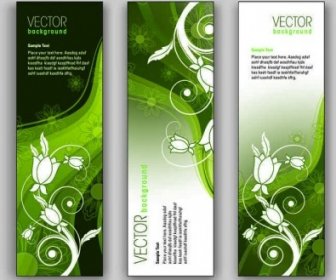 Green Plant Floral Banners Vector