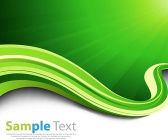 Green Ray And Wave Abstract Background Vector Illustration