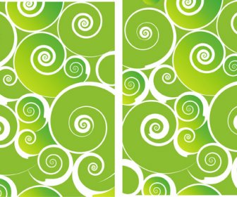 Green Spiral Background Design Elements