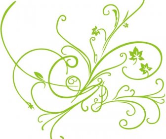 Ornamento Floral Vector Verde