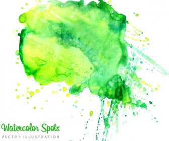 Green Watercolor Splat Background