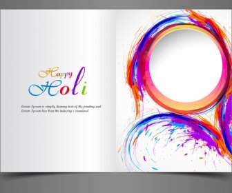 Tarjeta De Felicitación Colorida Fondo De Holi Festival Indio Con La Ilustración De Vector De Celebración