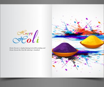 Greeting Card Colorful Background Of Indian Festival Holi With Celebration Vector Illustration