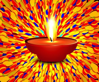 Saudação Cartão Diwali Colorido De Fundo Vector
