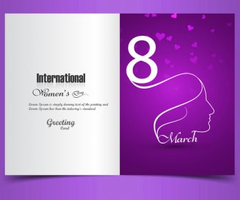 Cartolina D'auguri Con 8 Marzo Felice Womens Giorno Presentazione Pittoresco Sfondo Testo