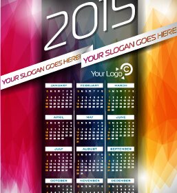 Grid Calendar15 With Abstract Background Vector