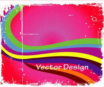 Grunge Colorful Vector In Pink Background