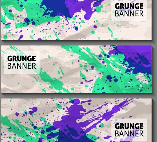Grunge Cat Air Banner Ditetapkan Vektor