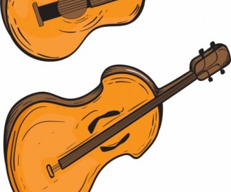 Projeto Retrô Colorido De Guitarras ícones