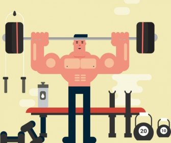 体育绘画肌肉人重量图标