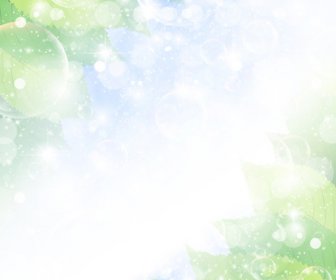 緑の葉のベクトルの背景と、ハレーション バブル