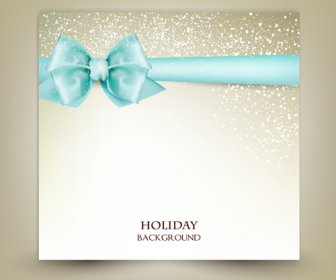 Halation Holiday Card With Bow Background Vector
