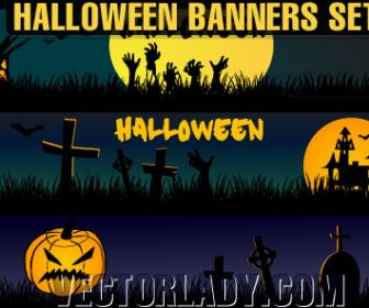 Conjunto De Banners De Halloween