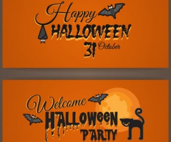 Conjunto De Banners De Halloween