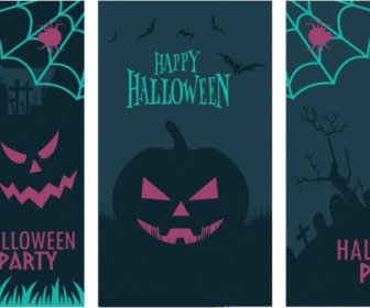 Halloween Banner Template Gelap Horor Desain