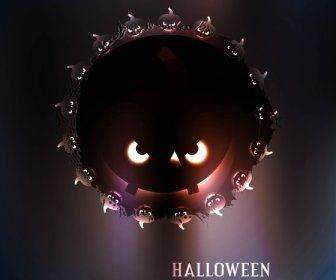 Leuchtend Bunte Kürbisse Halloween Party Vektor Hintergrund