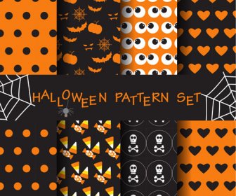Halloween Elemente Nahtlose Muster Vektor