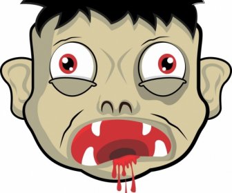 Halloween Mask Template Horrible Bloody Face Icon