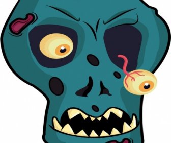 Personaje De Dibujos Animados De Halloween Máscara Plantilla Calavera Horrible Icono