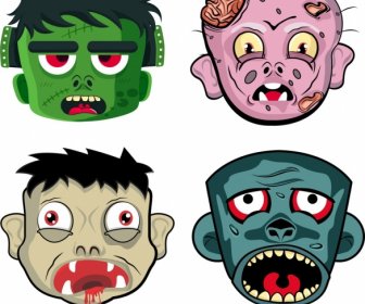 Halloween Masker Karakter Kartun Menakutkan Template