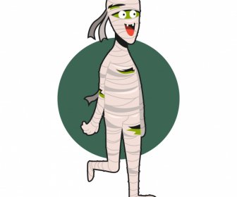 halloween mummy icon funny cartoon character sketch