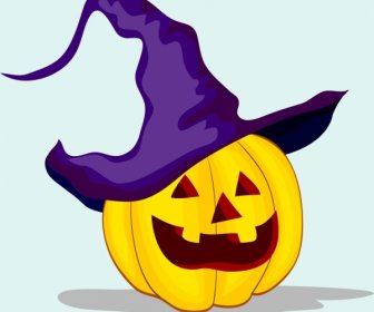 Halloween Object Funny Pumpkin Face Icon