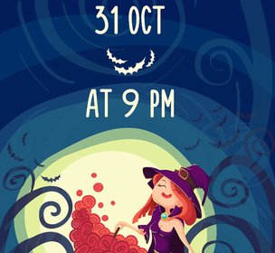 Halloween Partai Poster Desain Kreatif Vektor