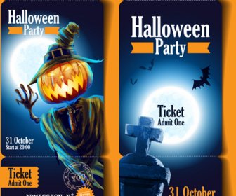 Halloween Partai tiket vektor