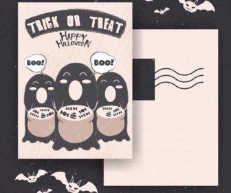 Хэллоуин открытка шаблон темно племенной украшения