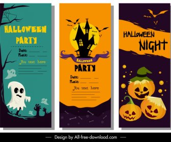 Halloween Poster Templates Classic Colorful Horror Decor