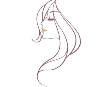 Hand Drawing Girl Head Vector Graphic