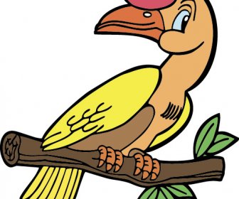 Ręcznie Rysowane Kreskówka Ptak Wektor Style