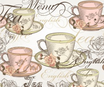 Hand Drawn Coffee Elements Seamless Pattern Vector