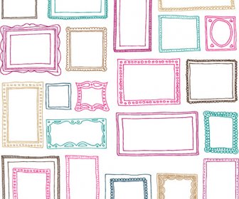 Hand Drawn Colored Frame Vector