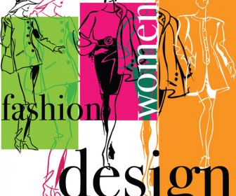 Tangan Ditarik Fashion Desain Elemen Vektor