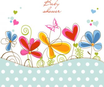 Handgezeichnete Blumenkarte