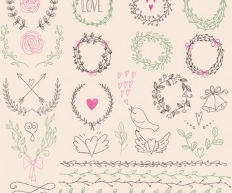 Hand Drawn Floral Frame With Border Vector