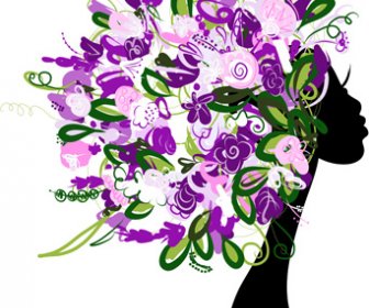 Hand Drawn Girls With Flowers Vector
