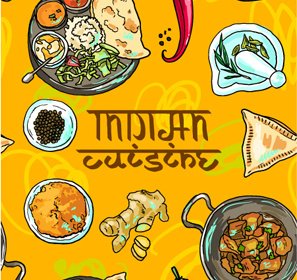 Handgezeichnete Indisches Essen Elemente Vektor