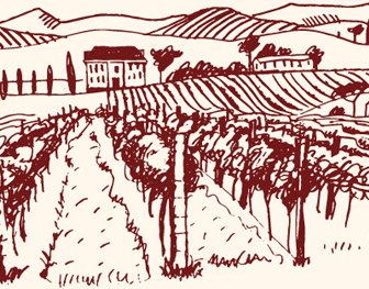 手描きレトロのブドウ園の要素のベクトル