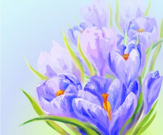 手描き水彩の花背景