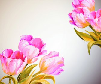 手描き水彩の花背景